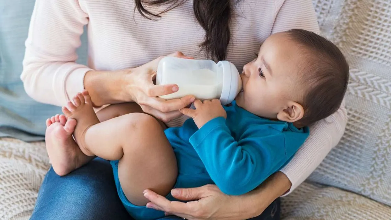 baby drinking milk