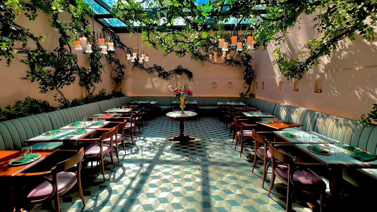 Interiors of Michelin-star chef Vikas Khanna's new flagship Indian restaurant Bungalow, set to open in New York City.