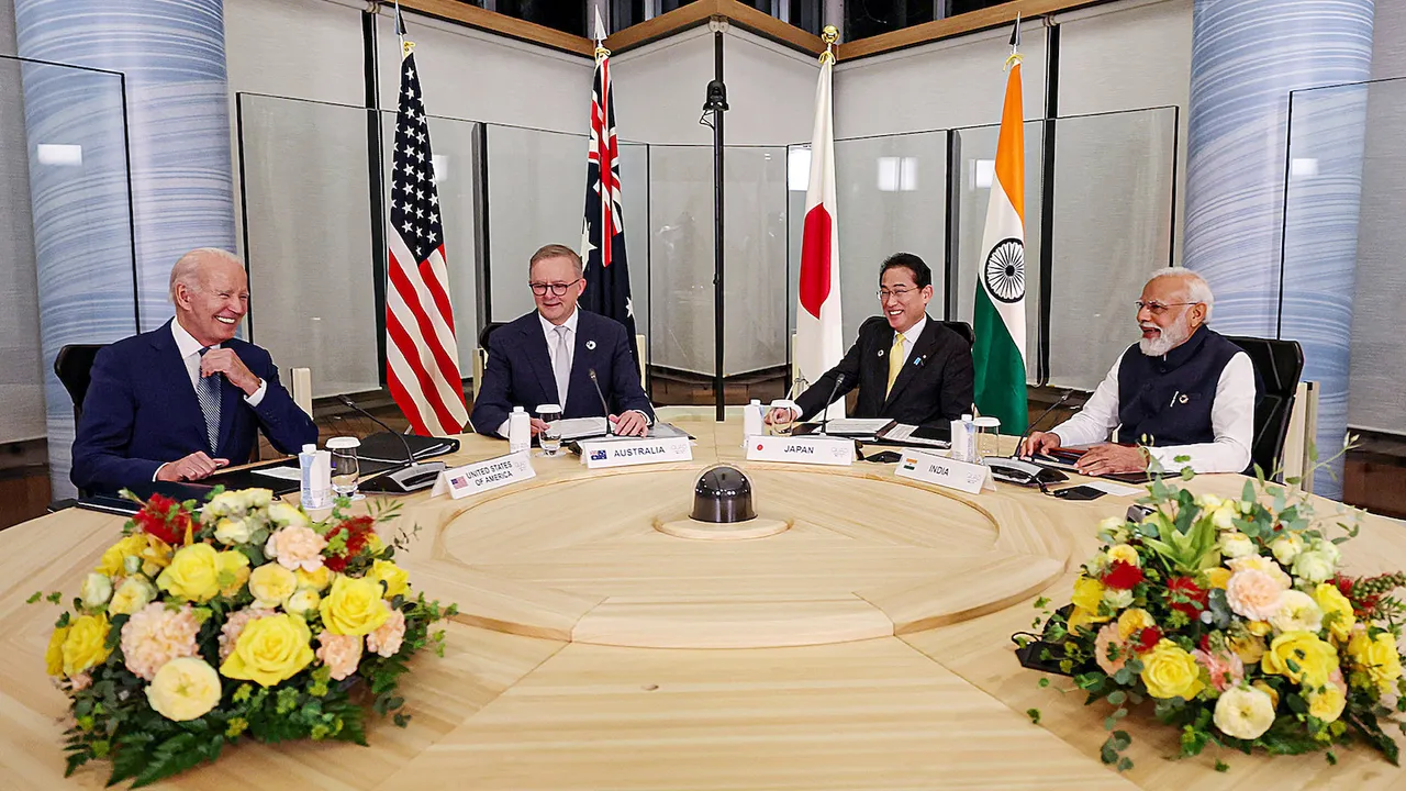 Prime Minister Narendra Modi with USA President Joe Biden, Prime Minister of Australia Anthony Albanese and Prime Minister of Japan Fumio Kishida during the Quad Leaders' Summit, in Hiroshima on May 20