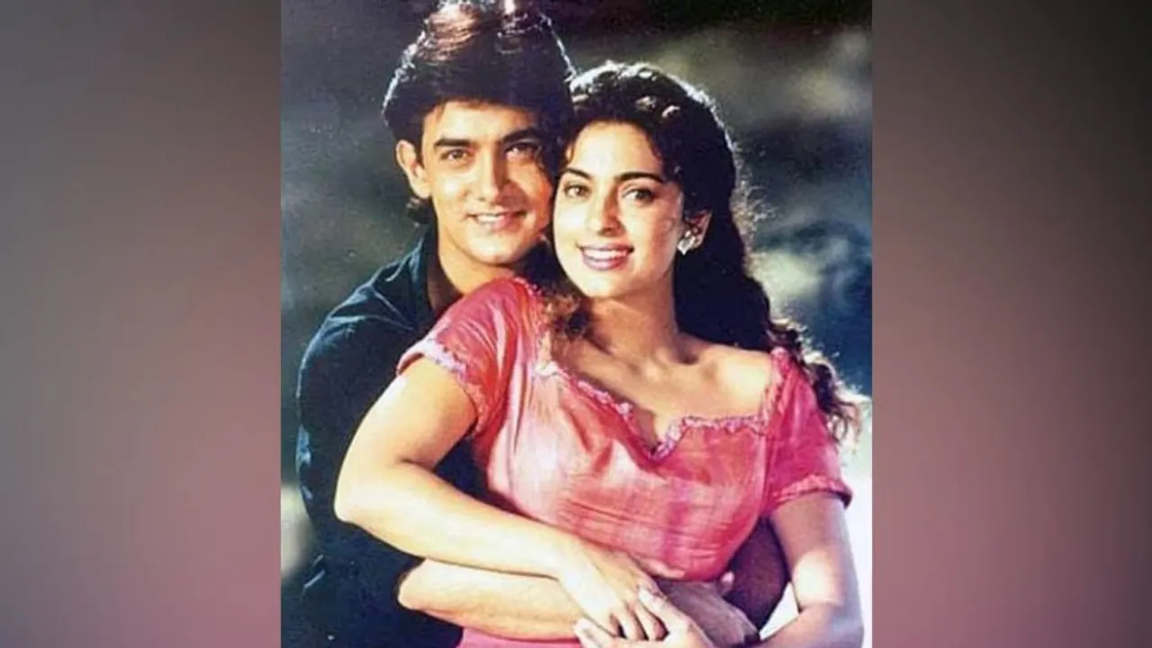 Superstar Aamir Khan and Juhi Chawla in 'Qayamat se Qayamat Tak'