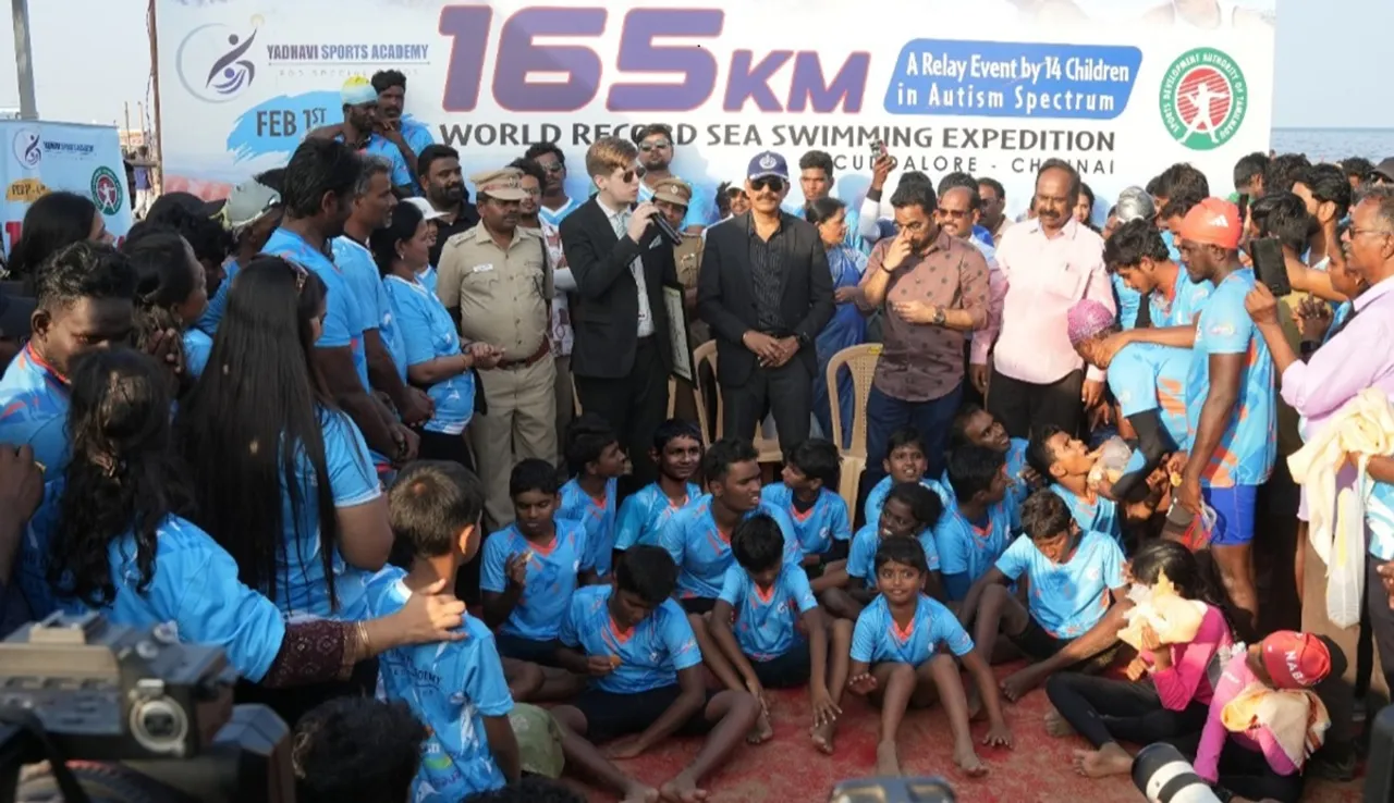 Autistic children create record, swim 165 km in coastal TN near Chennai