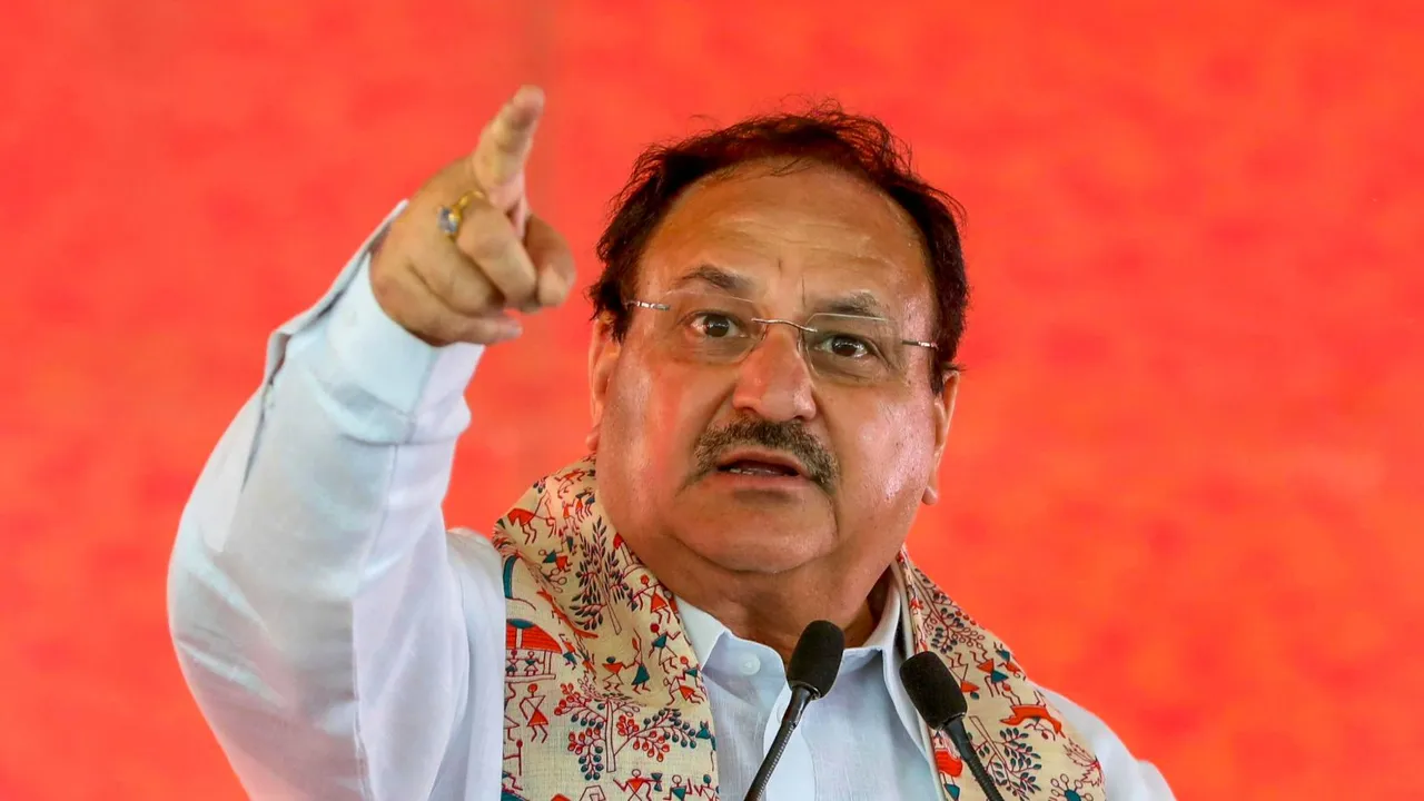 J P Nadda in Kurukshetra asks people to teach AAP a 'lesson', says its deeds are 'dirty'