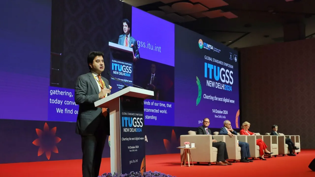 Union Communications Minister Jyotiraditya Scindia at the ITUWTSA event, in New Delhi