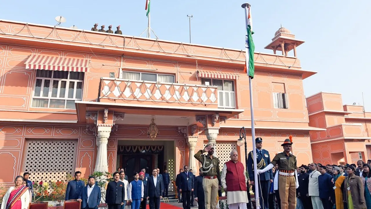 Rajasthan Governor Kalraj Mishra unfurls tricolour in R-Day function in Jaipur