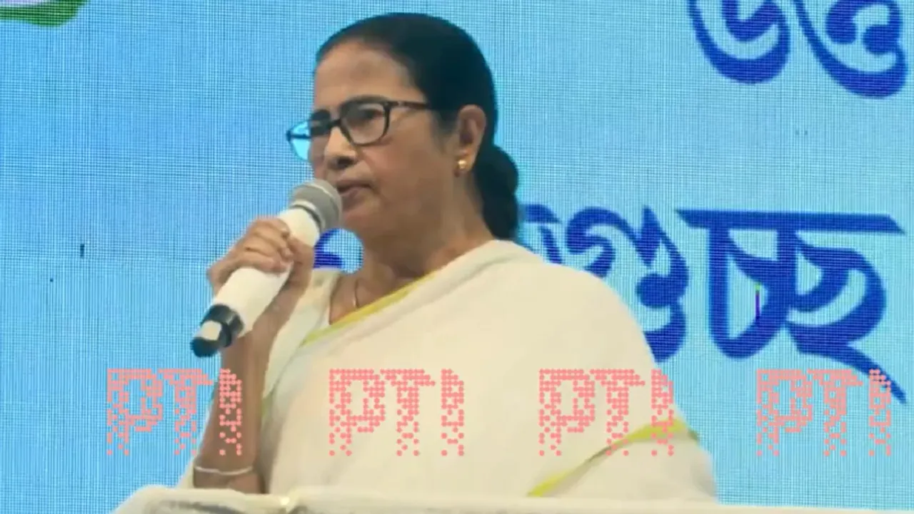 West Bengal Chief Minister Mamata Banerjee addressing an official programme at Habra in North 24 Parganas district on Tuesday