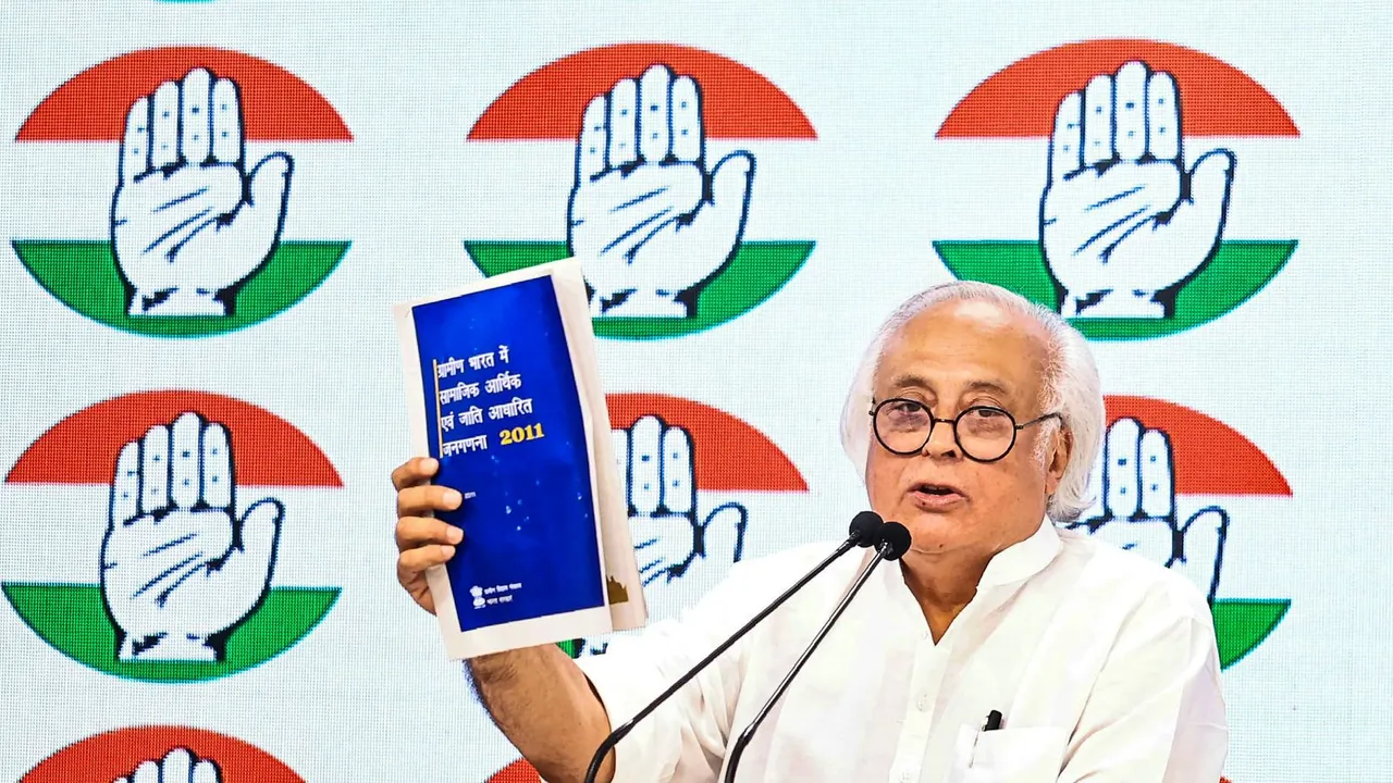 Congress leader Jairam Ramesh addresses a press conference, in New Delhi, Thursday, April 25, 2024