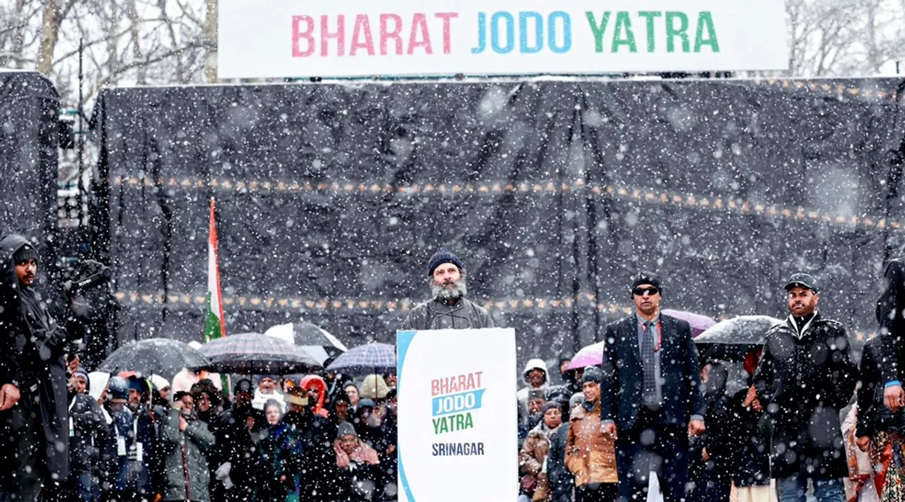 Congress leader Rahul Gandhi in Kashmir during culmination of Bharat Jodo Yatra (File image)