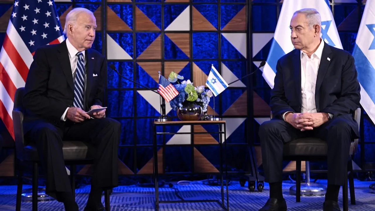 Joe Biden meets Benjamin Netanyahu in Tel Aviv on Wednesday