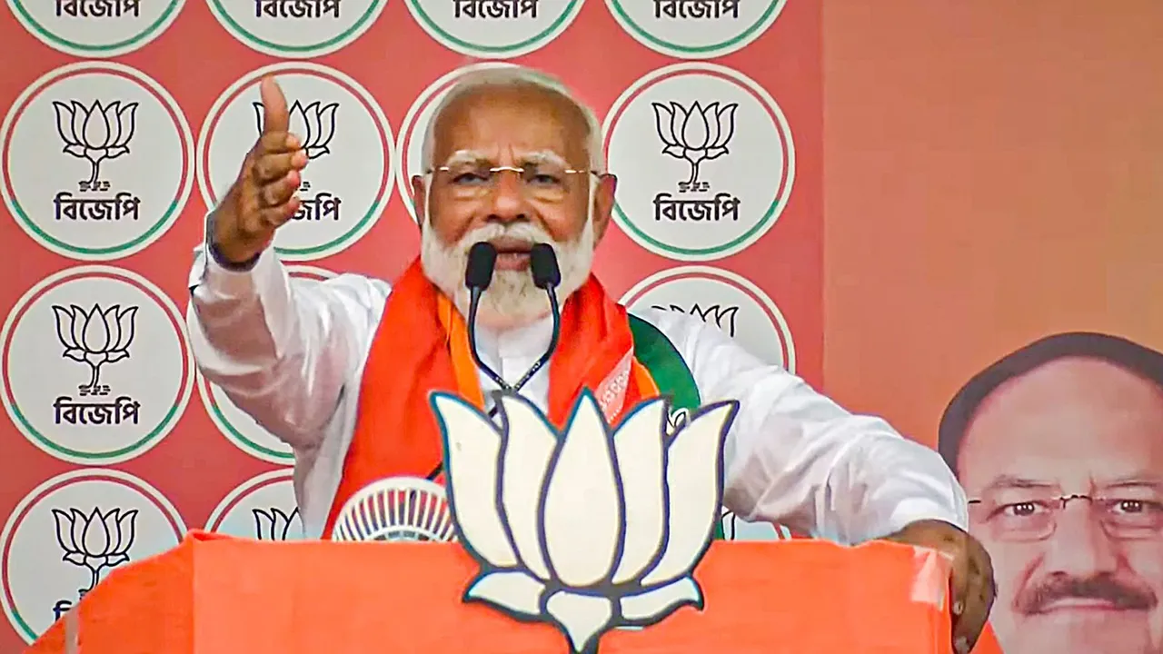 Prime Minister Narendra Modi campaigns for Lok Sabha polls, in Mathurapur, West Bengal, Wednesday, May 29, 2024