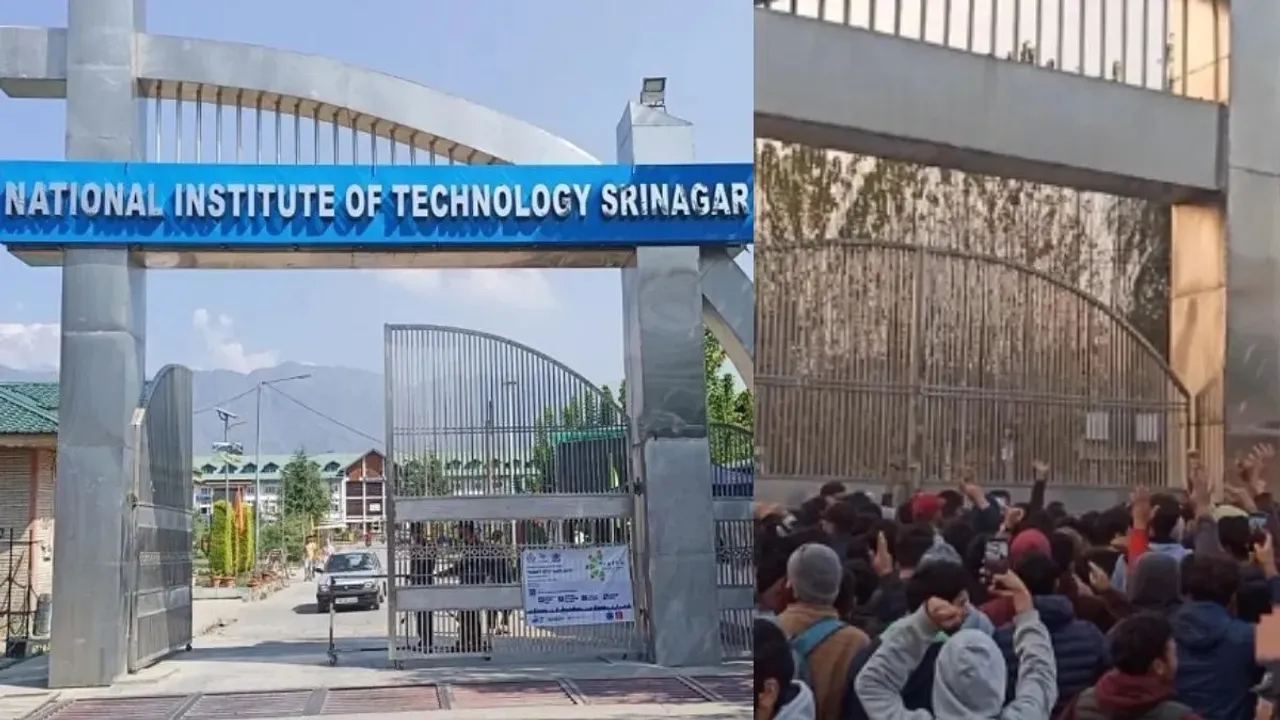 Protest in Kashmir University in Srinagar over NIT student's social media post