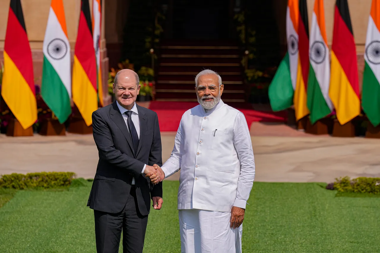 Narendra Modi German Chancellor Olaf Scholz