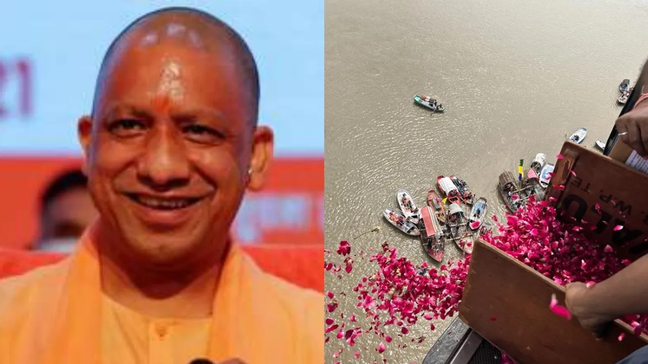 UP: Kanwariyas showered with flower petals from helicopter