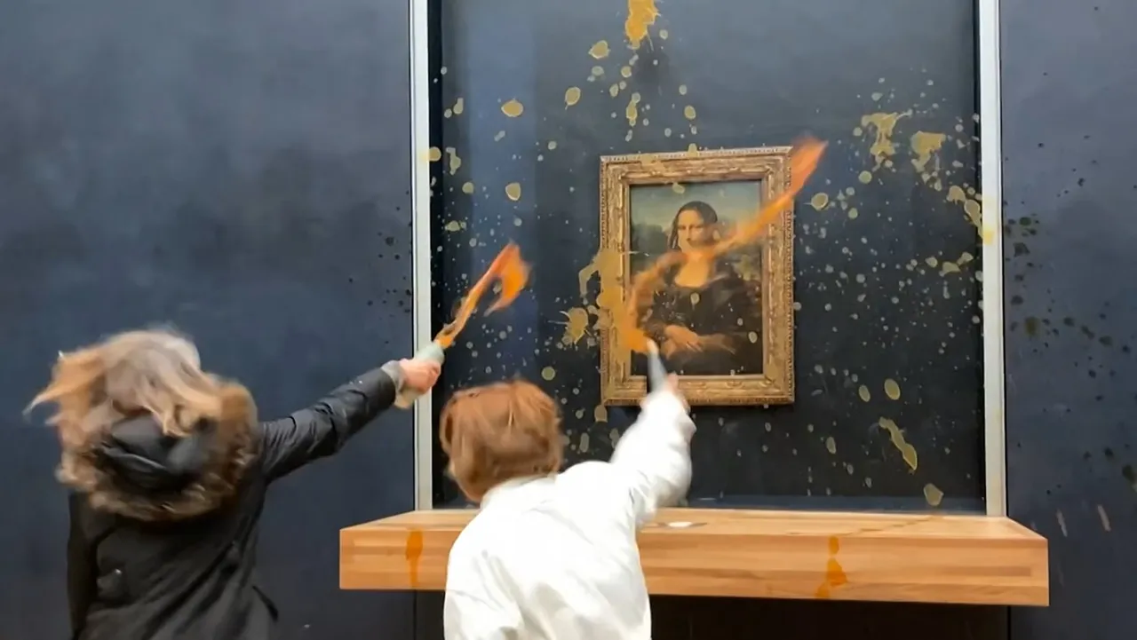 throw soup on Mona Lisa painting