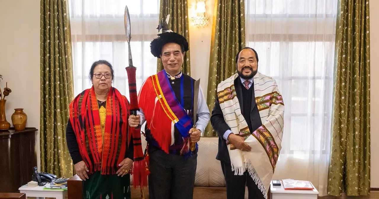 Mizoram CM Lalduhoma with Nagaland deputy-Chief Minister Y. Patton in Aizawl 