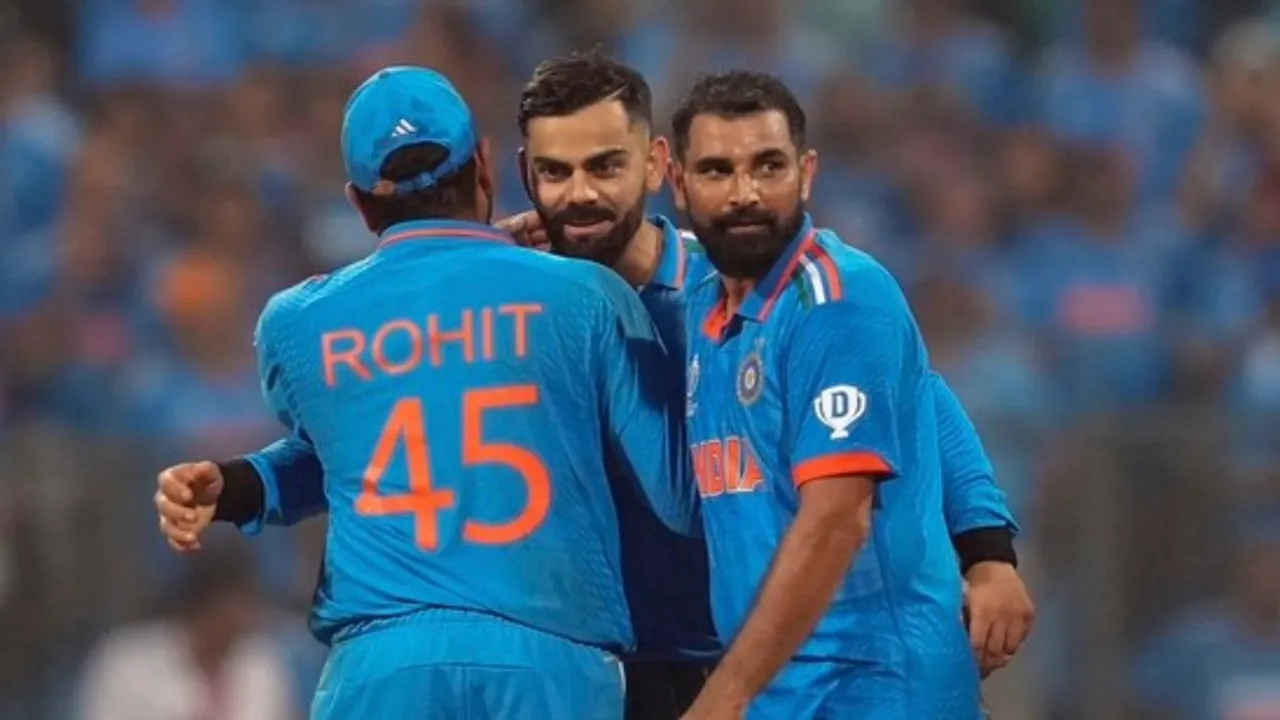 Rohit Sharma, Virat Kohli and Mohammed Shami (File photo)