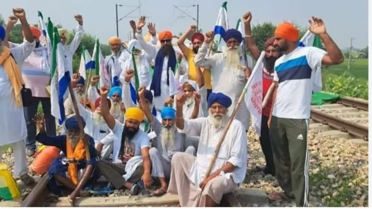 Farmers protest in Punjab Rail Roko