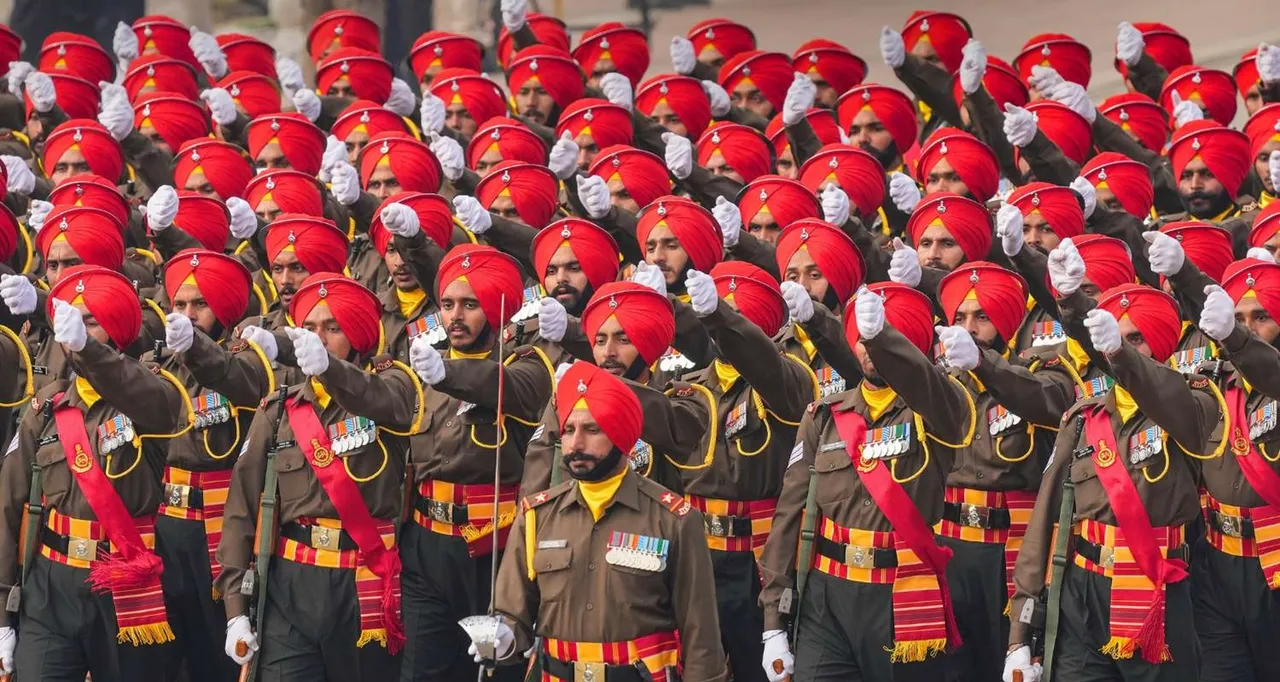 Sikh Regiment at Kartavya Path.