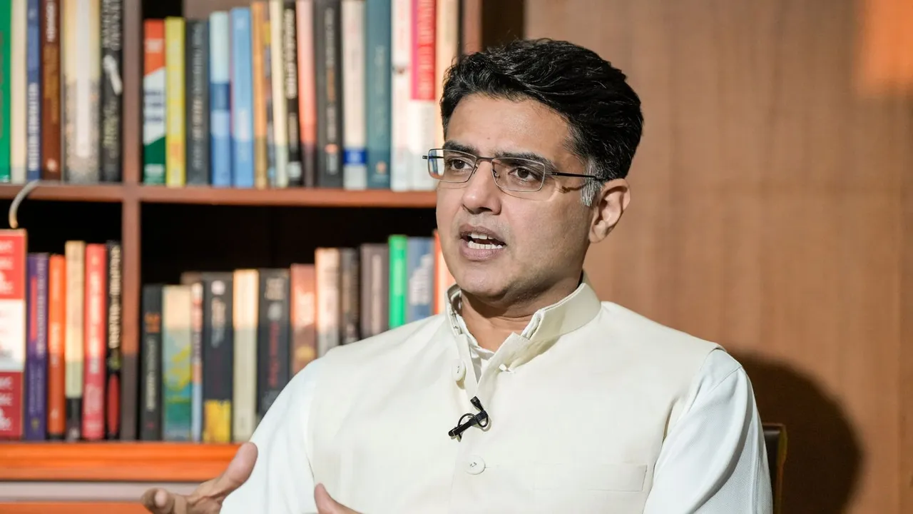 Congress leader Sachin Pilot during an interview with PTI, at its head office in New Delhi, Monday, April 1, 2024