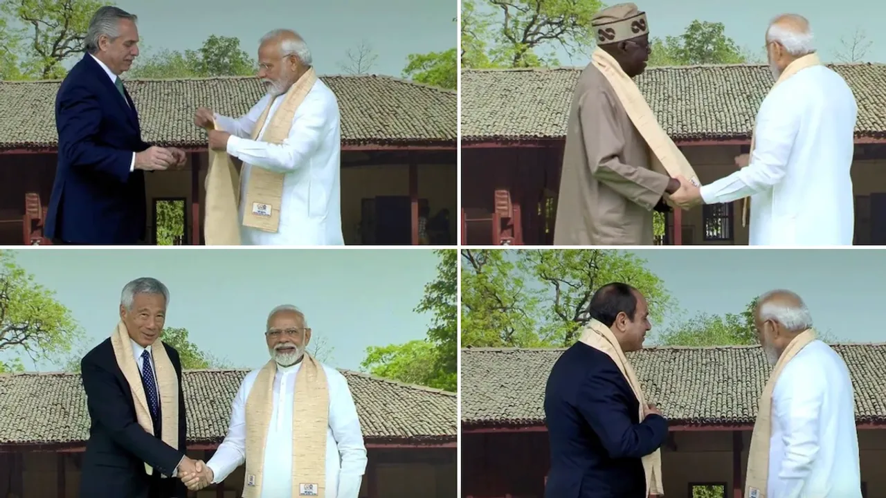 PM Modi welcomes world leaders at Rajghat