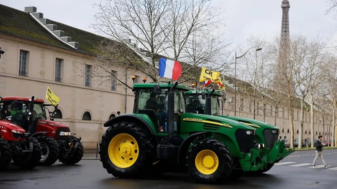 Angry French farmers with tractors are back to Paris for another protest