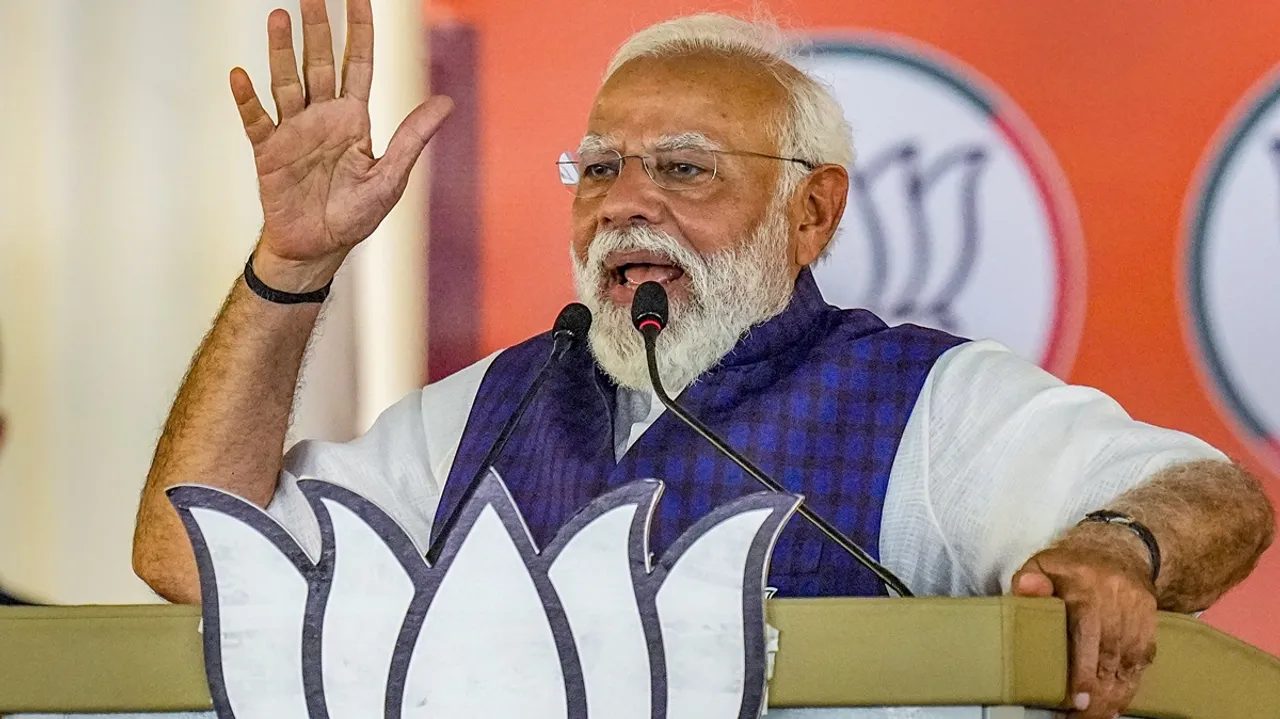 Prime Minister Narendra Modi addresses during a public meeting ahead of Lok Sabha elections, in Salem, Tamil Nadu, Tuesday, March 19, 2024