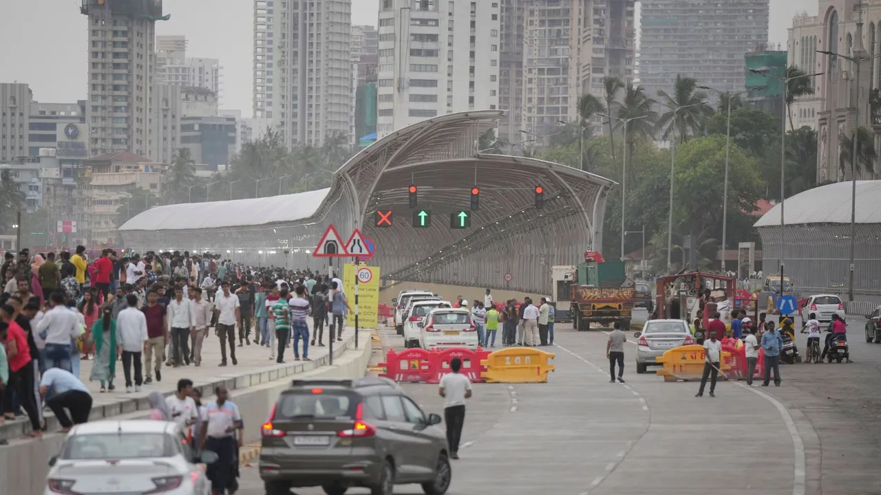 Second phase of the Mumbai Coastal Road ahead of its inauguration, in Mumbai, Sunday, June 9, 2024.