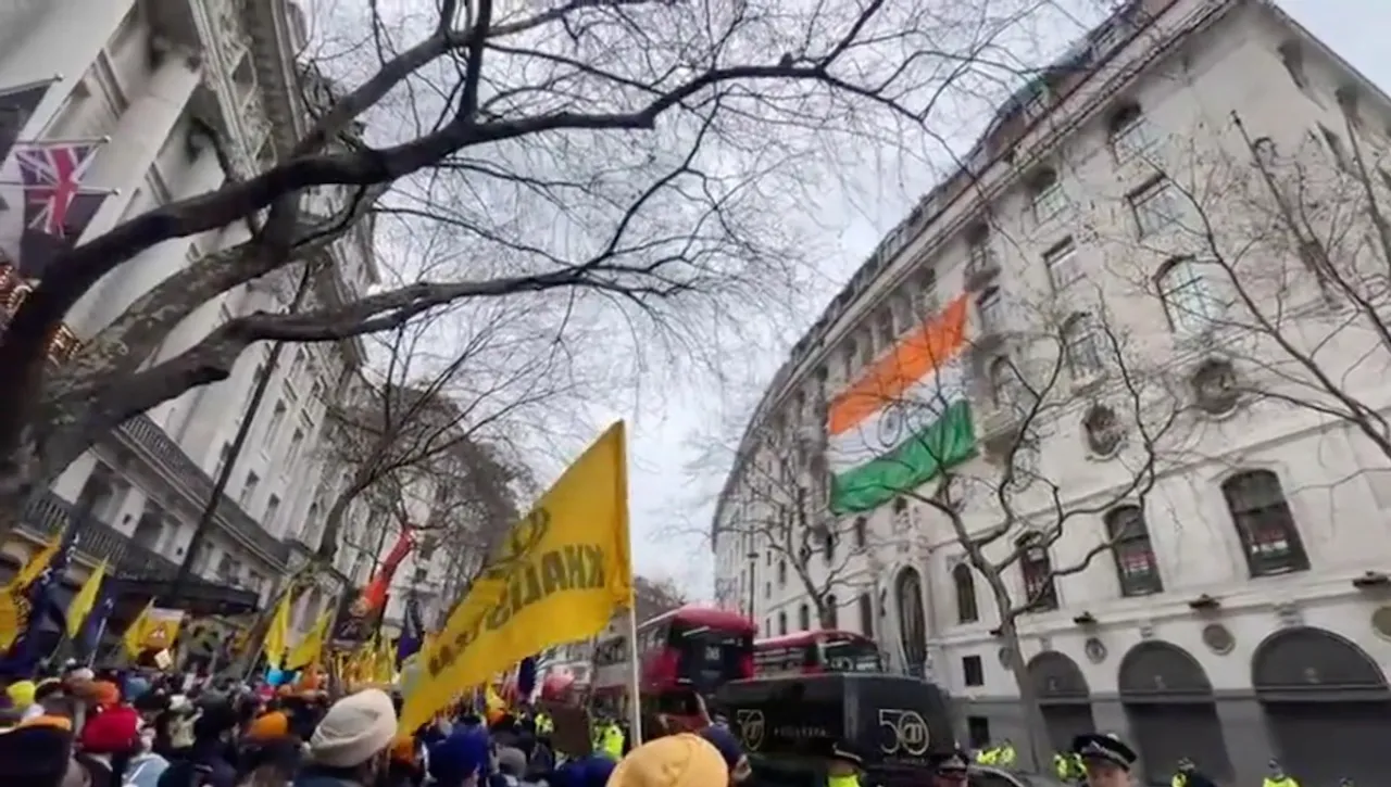 Pro-Khalistan protests at Indian high commission in London