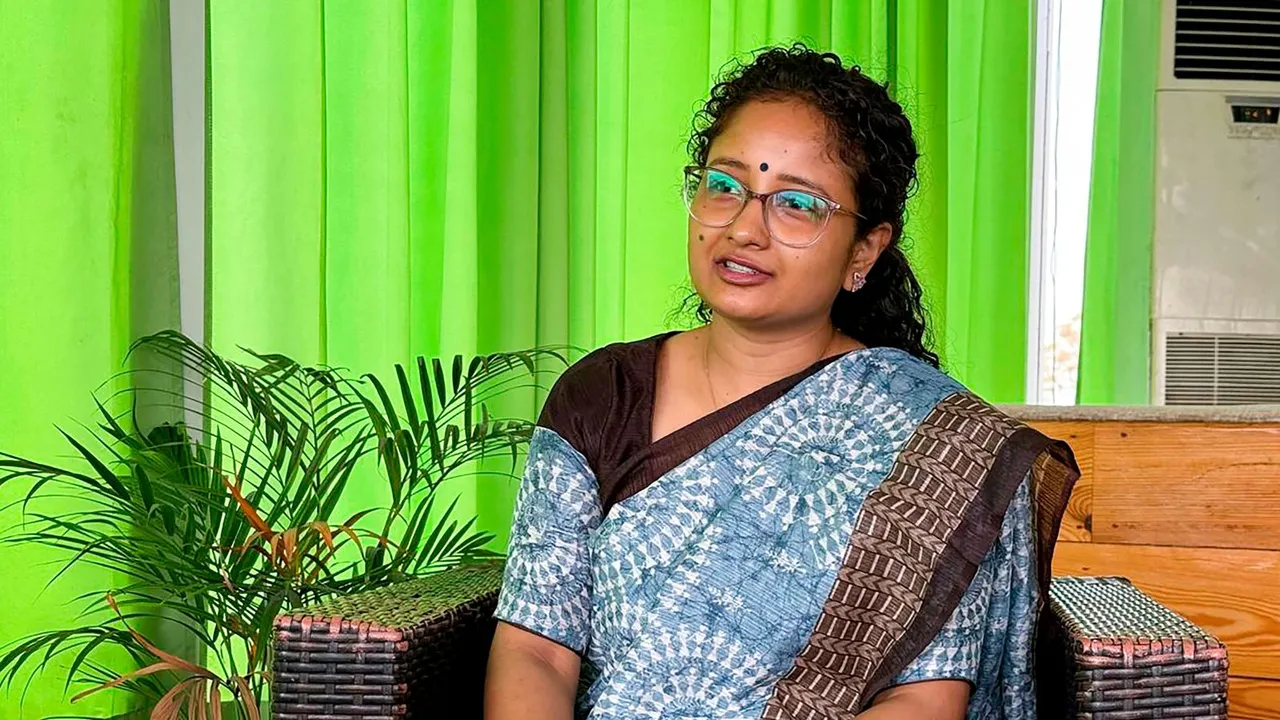 Jharkhand Mukti Morcha (JMM) leader and party candidate for the Gandey Assembly bypoll Kalpana Soren speaks during an interview