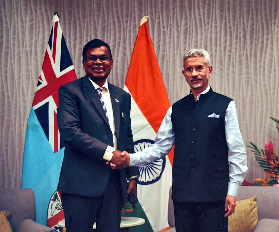 S Jaishankar with Fiji Deputy Prime Minister Biman Prasad