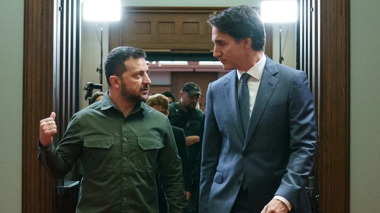 Justin Trudeau with Volodymyr Zelenskyy