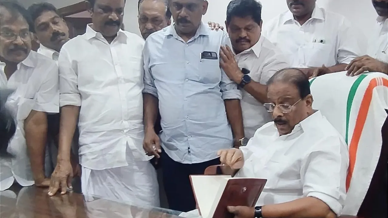 K Sudhakaran returns as Kerala Congress chief amid much fanfare, M M Hassan left function