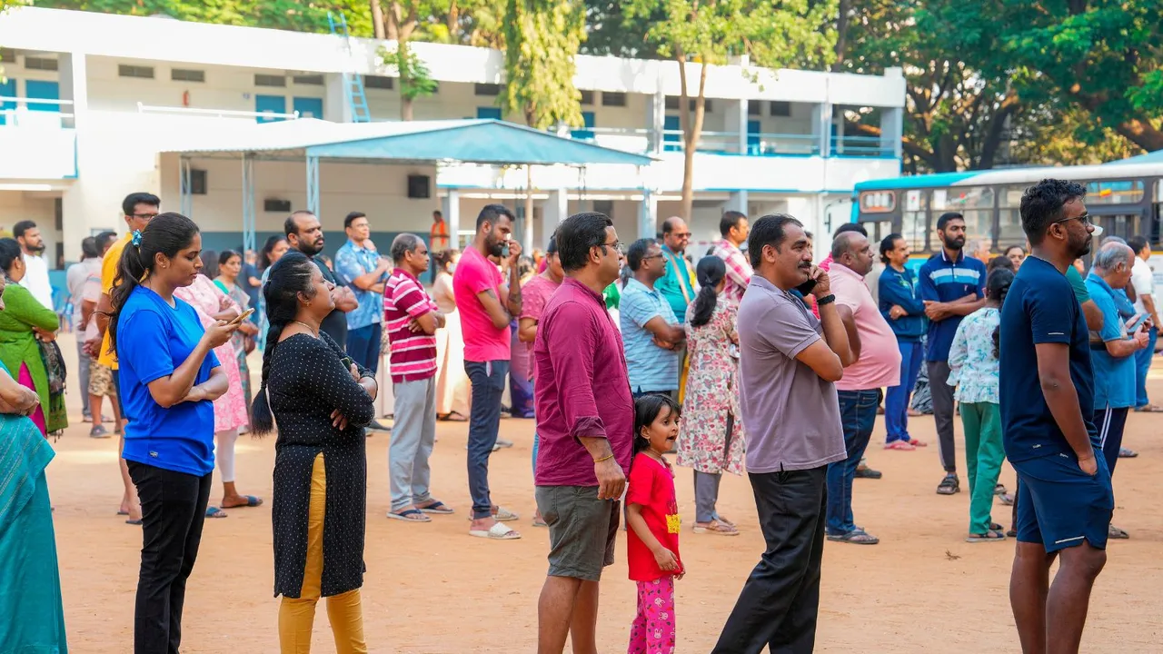 People wait in queues to cast their votes for the 2nd phase of Lok Sabha polls at a polling station at Rajarajeshwari Nagar, in Bengaluru, Friday, April 26, 2024