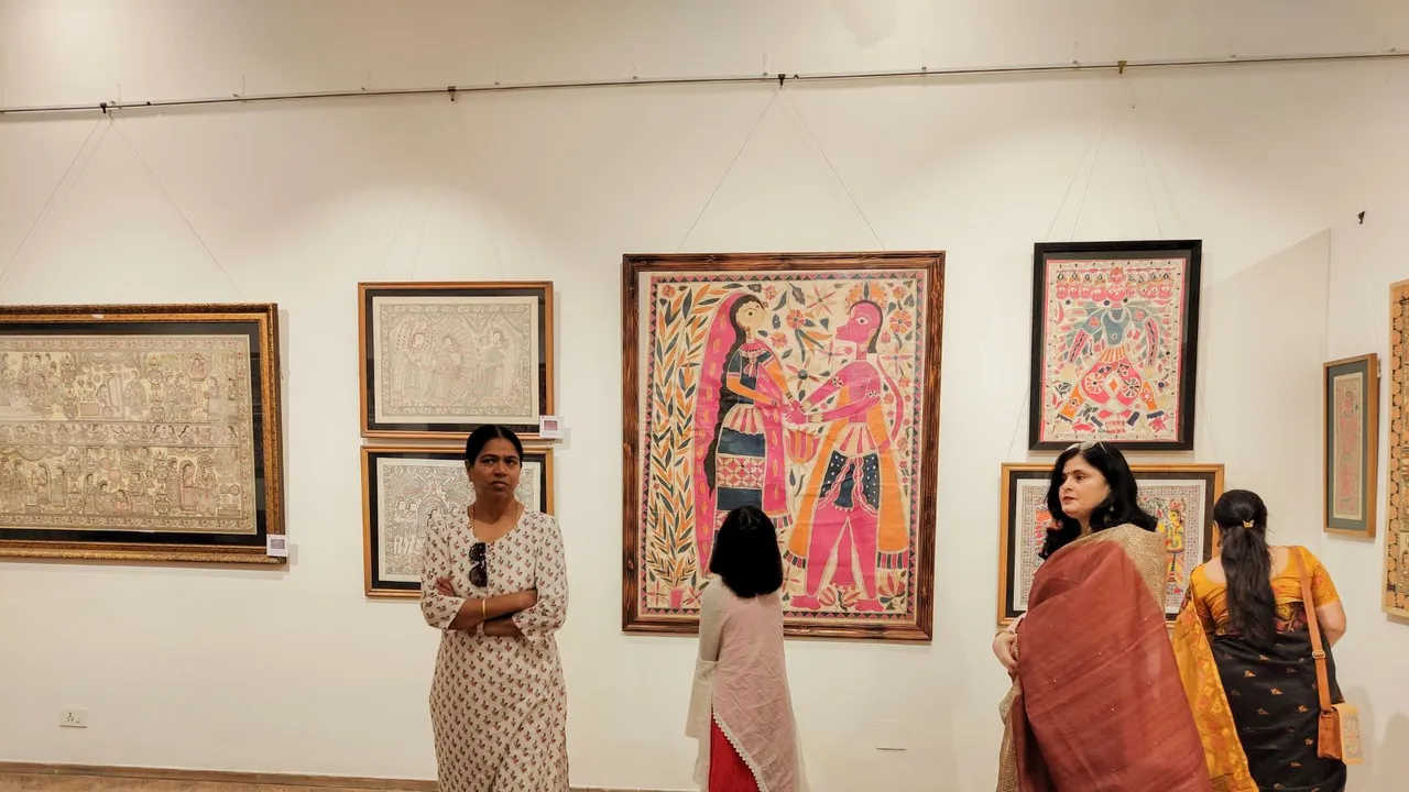 An exhibition titled 'Mithila Ramayan' at Lalit Kala Akademi in New Delhi features 100 Madhubani paintings by award-winning women artists from Bihar's Mithila region