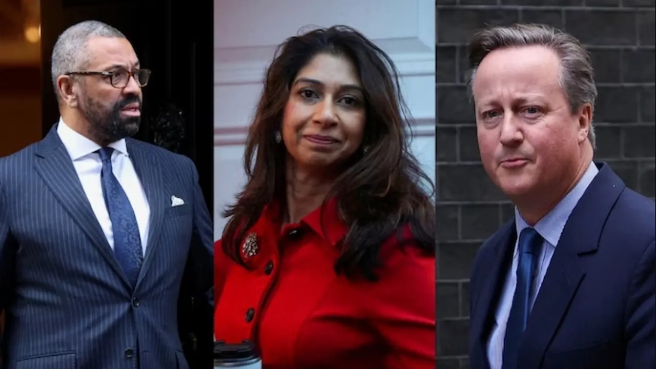 James Cleverly, Suella Braverman and David Cameron