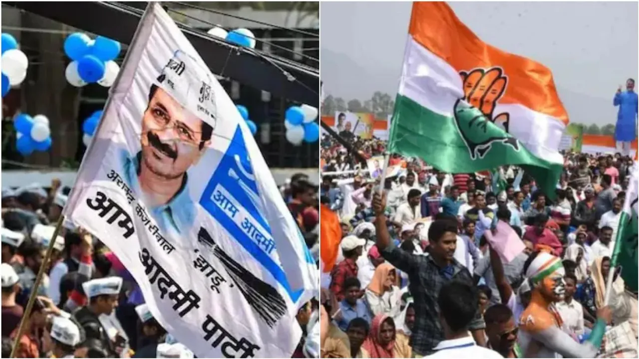 AAP VS Congress flags.jpg