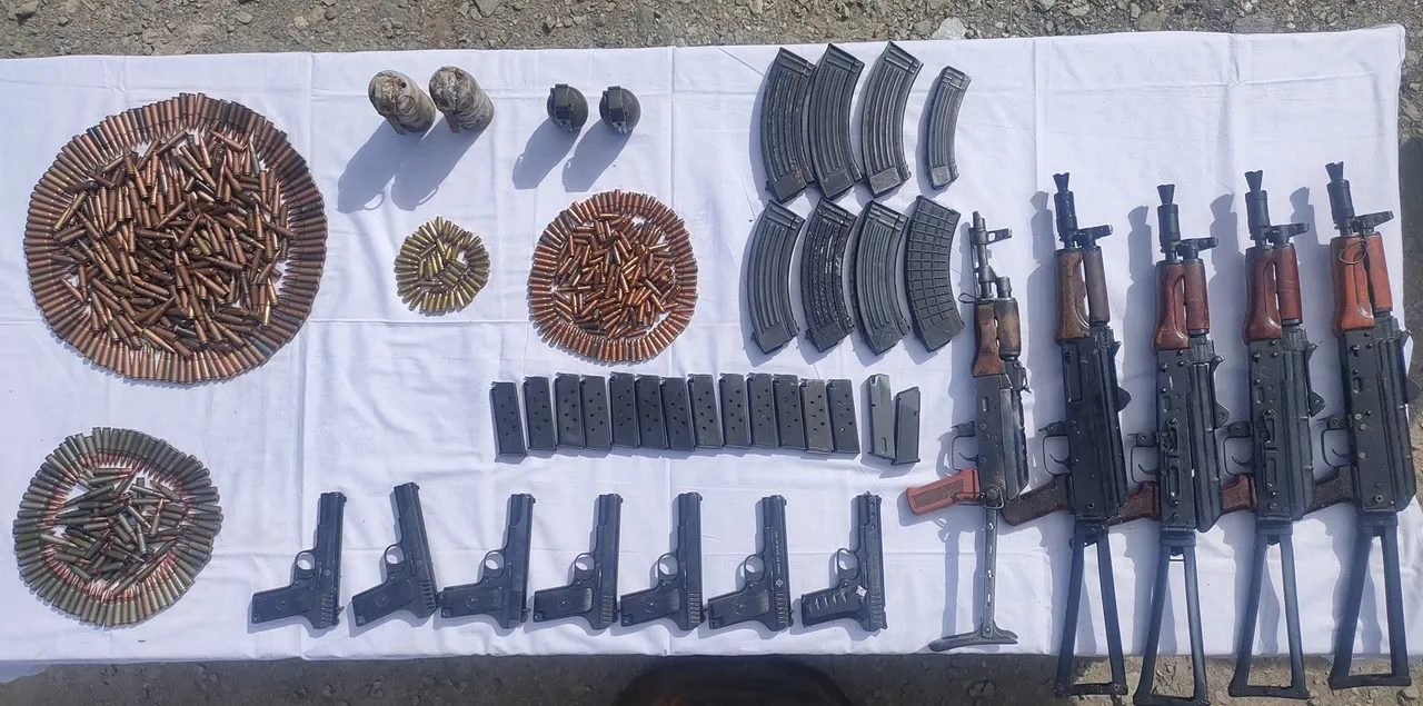 Huge cache of arms recovered near LoC in J-K's Kupwara