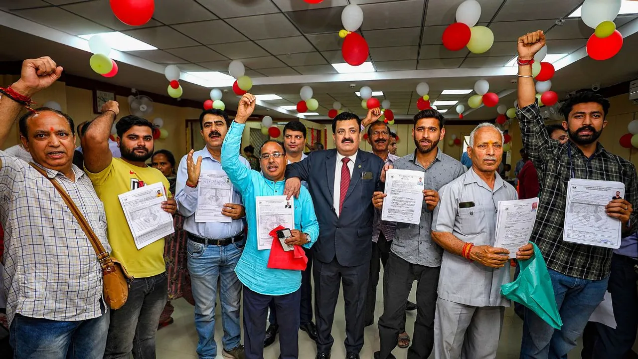 Devotees undergo registration for the upcoming pilgrimage to the holy cave shrine of Amarnath, in Jammu, Monday, April 15, 2024.