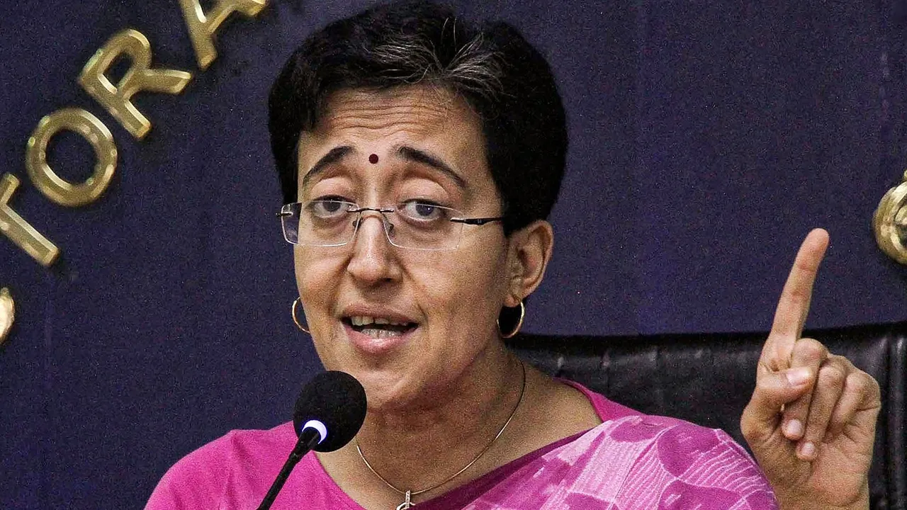 Delhi Minister and AAP leader Atishi addresses a press conference on NEET results, in New Delhi, Friday, June 7, 2024.