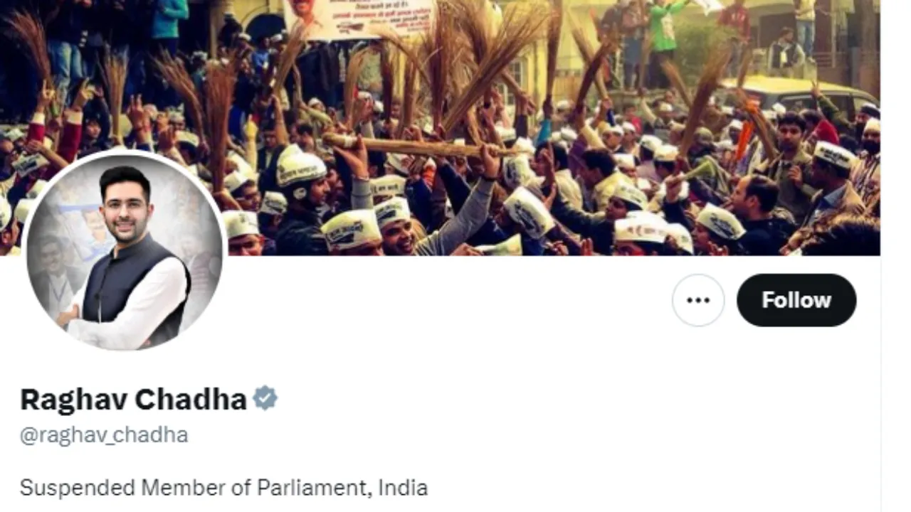 AAP's Raghav Chadha changes X bio to 'Suspended Member of Parliament'
