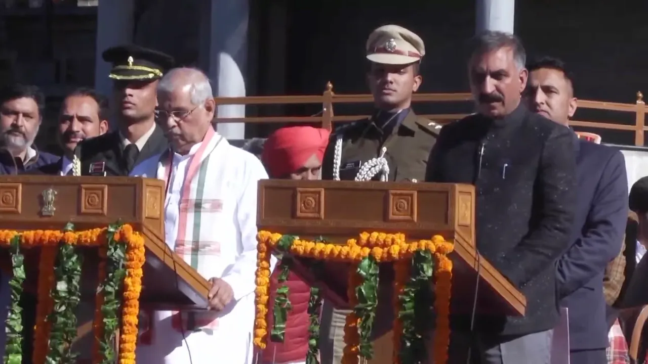 Sukhwinder Singh Sukhu sworn in as Himachal CM; Mukesh Agnihotri Dy CM