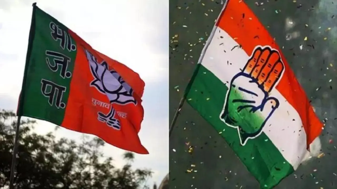 BJP and Congress flags mp.jpg