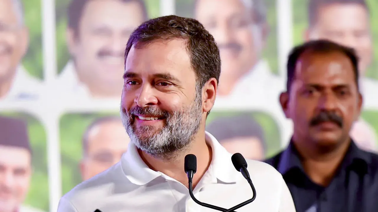 Congress leader Rahul Gandhi speaks during a book release event, in Kozhikode
