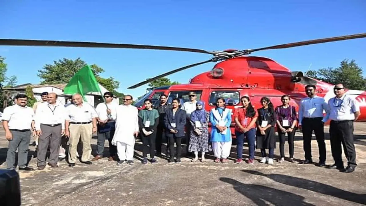 Chhattisgarh: 89 toppers of Classes 10 and 12 board exams go on helicopter ride