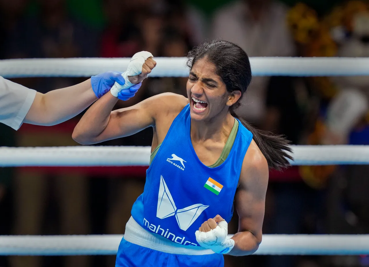 Nitu Ghanghas becomes world champion defeating Mongolia's pugilist