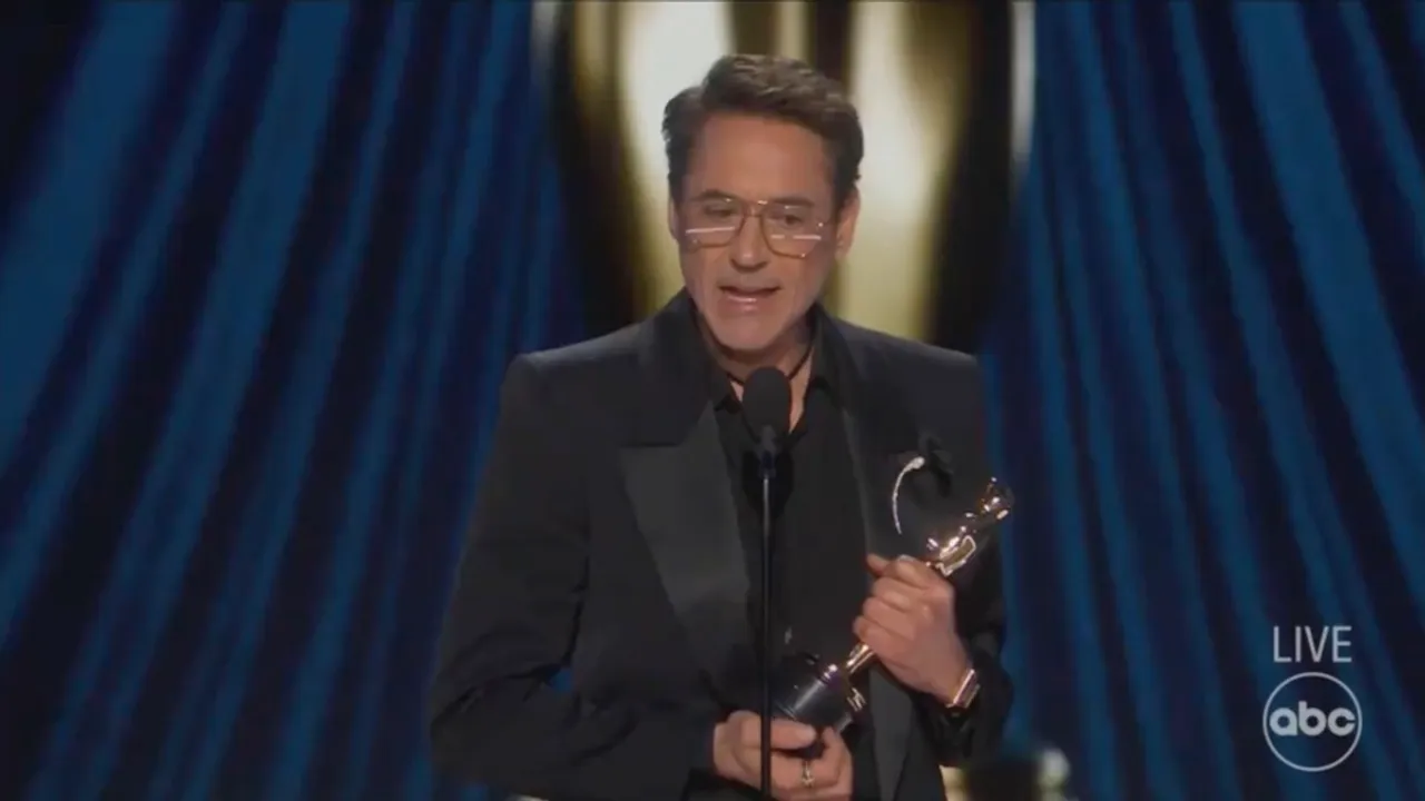 Robert Downey Jr. with Oscars