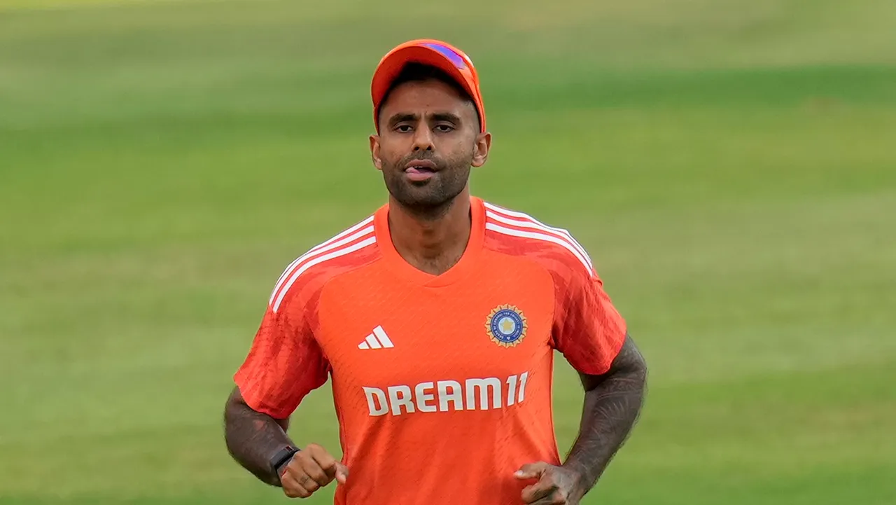India's captain Suryakumar Yadav during a practice session
