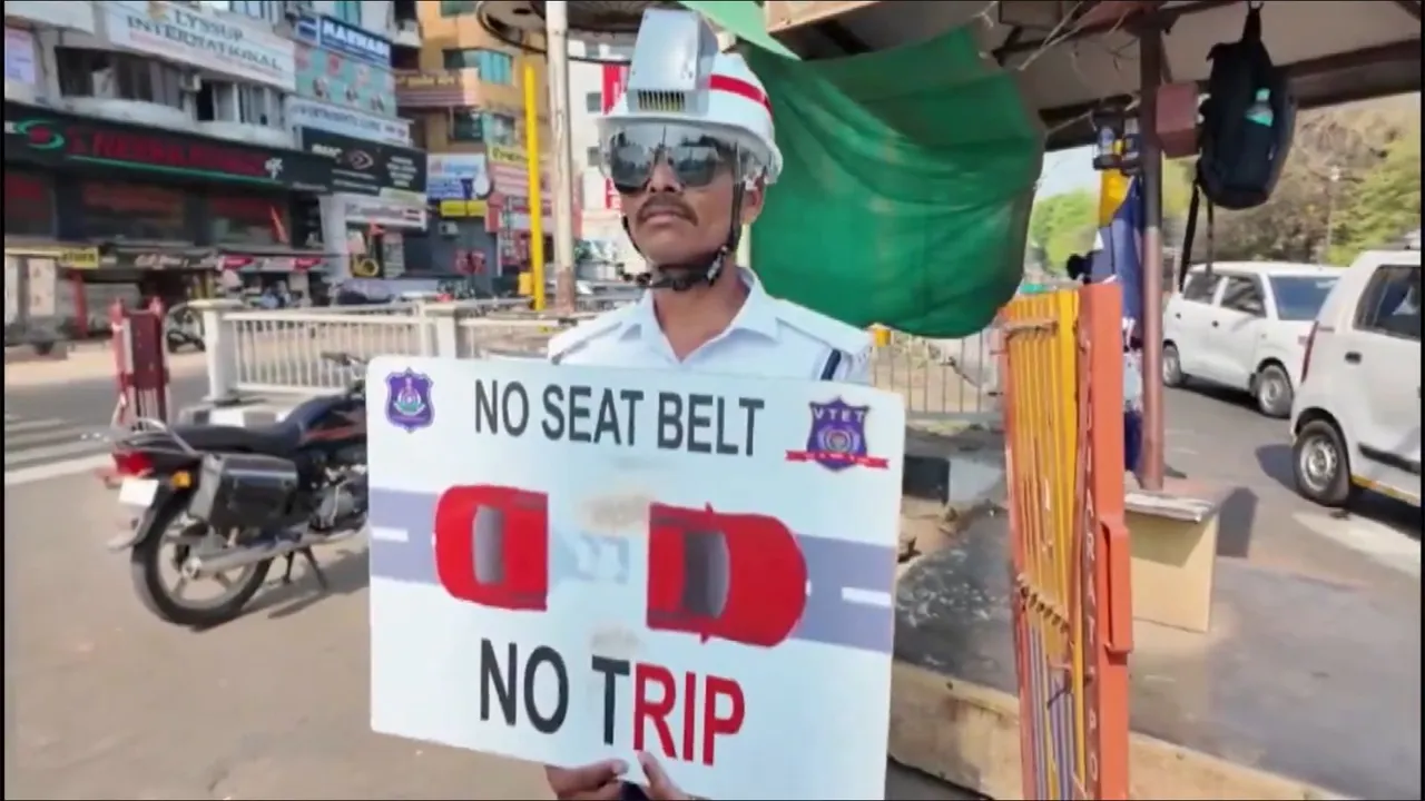Vadodara traffic police provide AC helmets to its personnel amid rising temp
