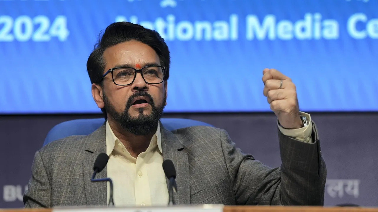 Union Minister Anurag Thakur briefs the media on Cabinet decisions at National Media Centre, in New Delhi