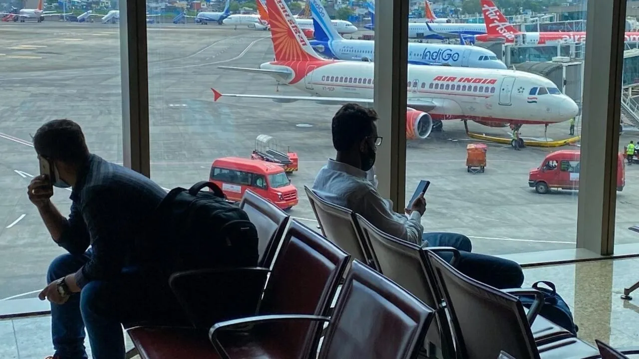 Air India passengers at Delhi airport
