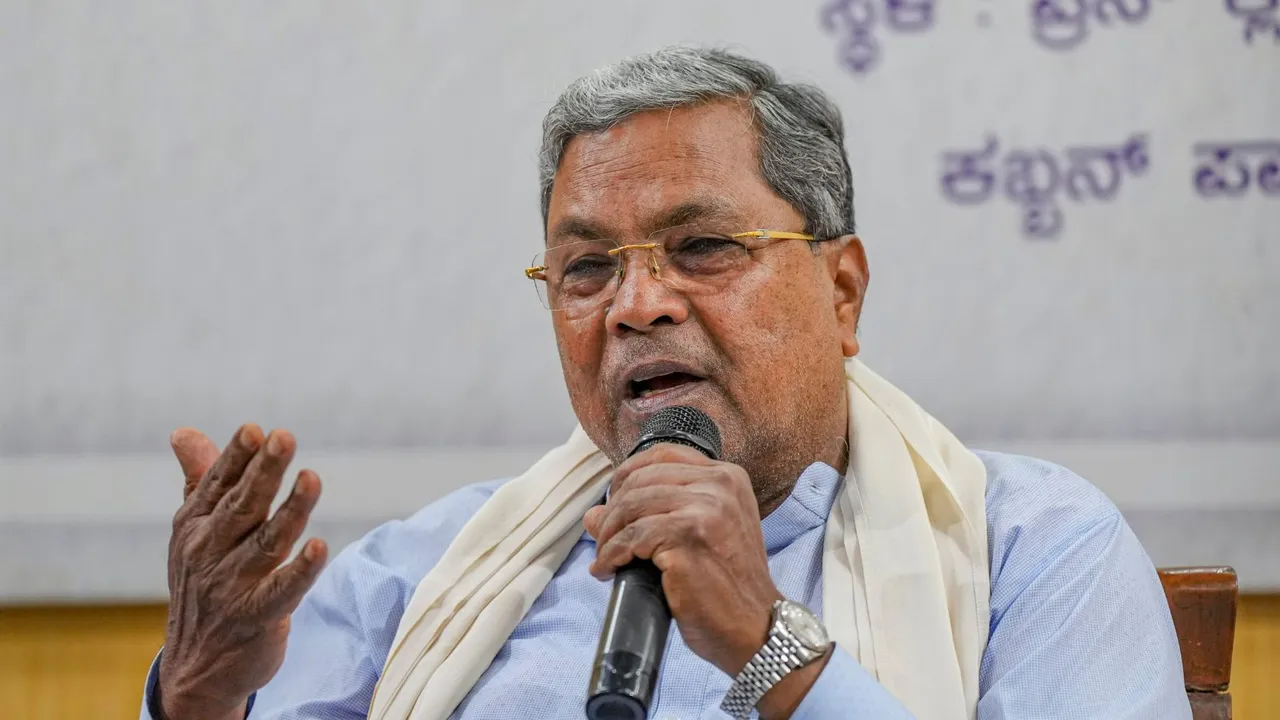 Karnataka Chief Minister Siddaramaiah addresses a press conference, in Bengaluru, Monday, May 20, 2024